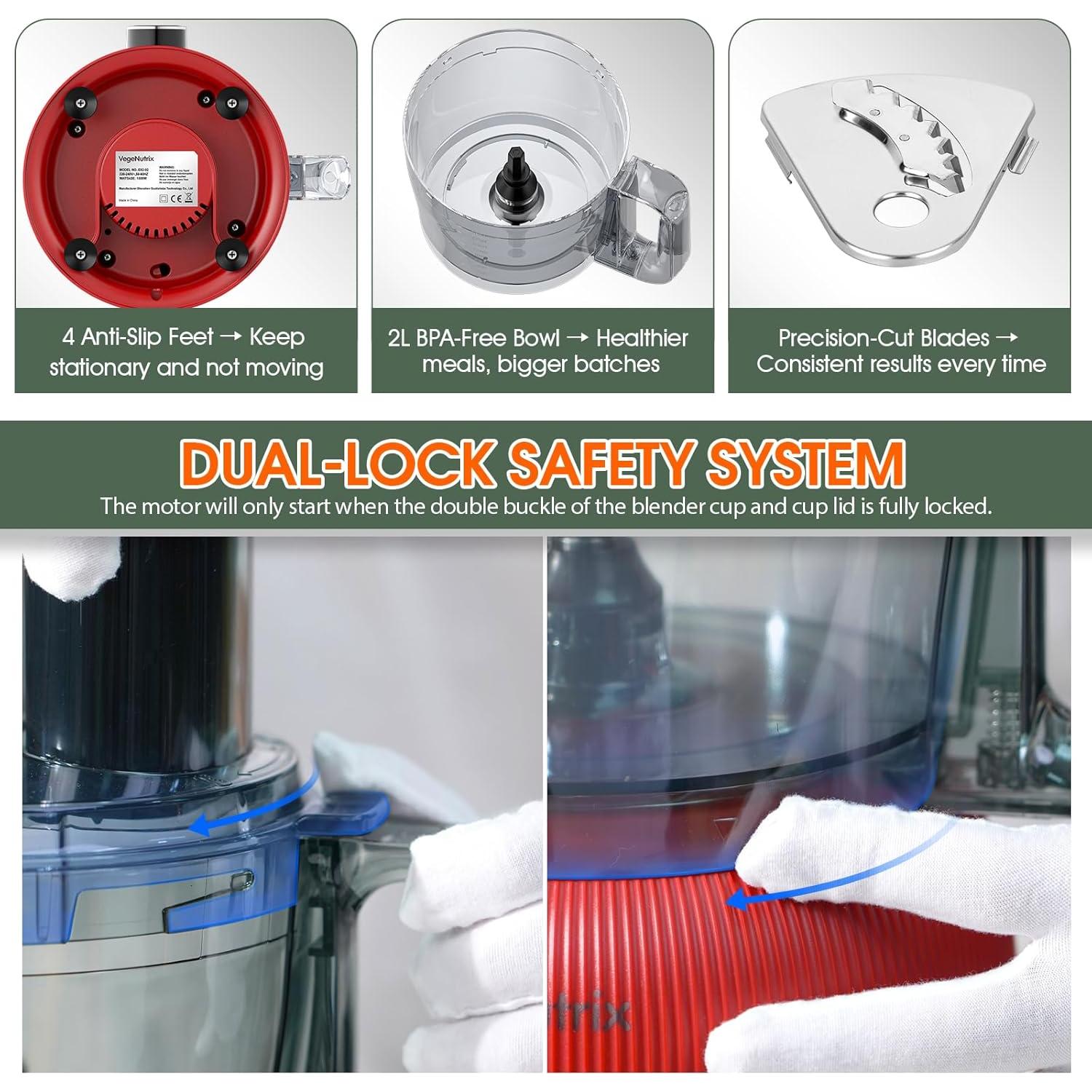 Procesador de Alimentos y Licuadora VegeNutrix E02-02R 600W