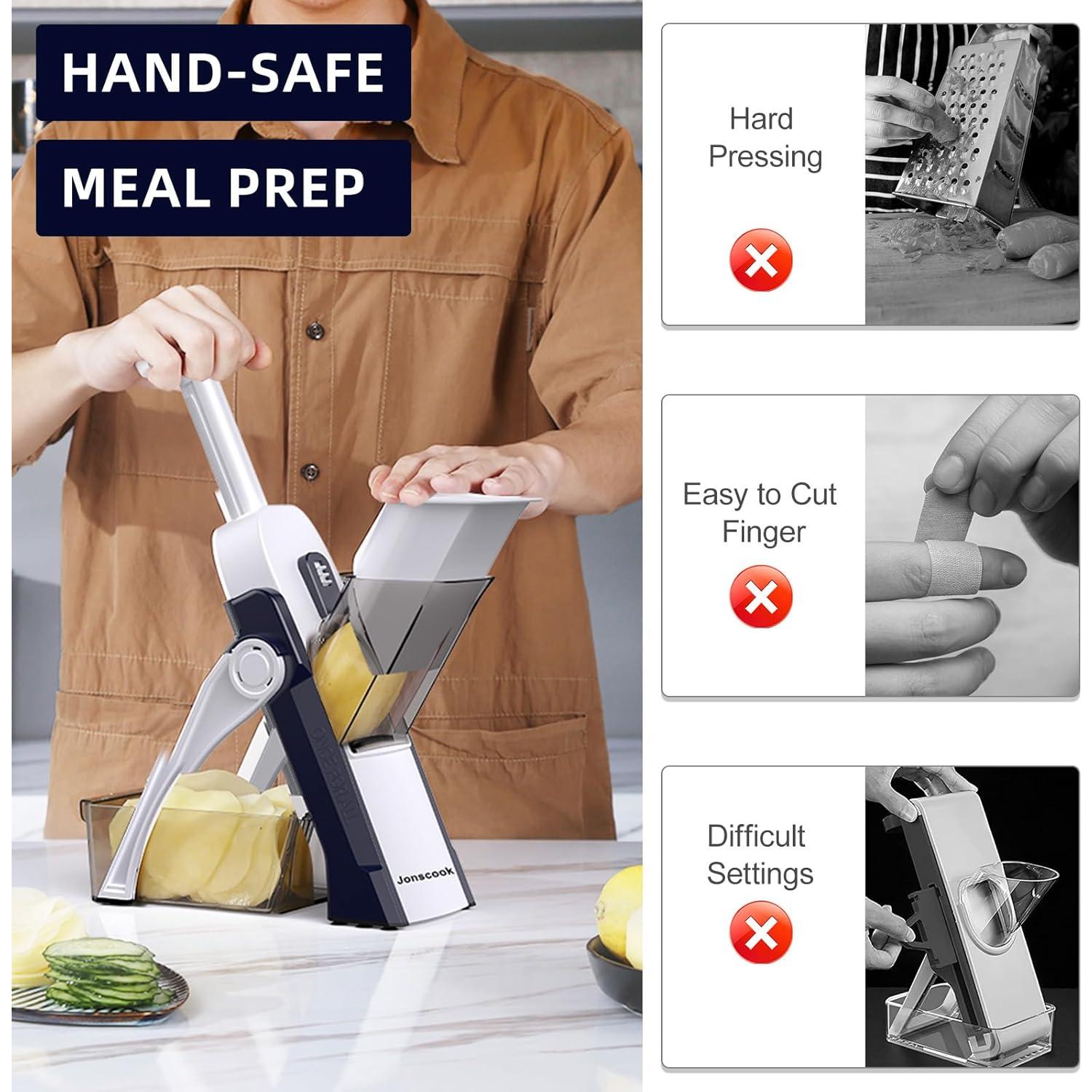 Rebanadora Mandolina Jonscook Ajustable 0-8mm Acero Inoxidable