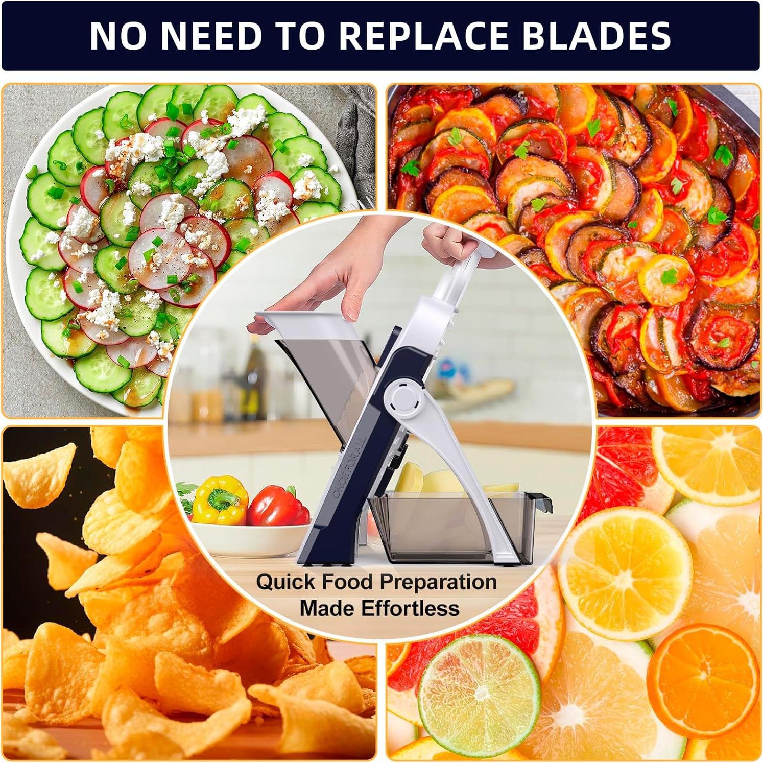 Rebanadora Mandolina Jonscook Ajustable 0-8mm Acero Inoxidable