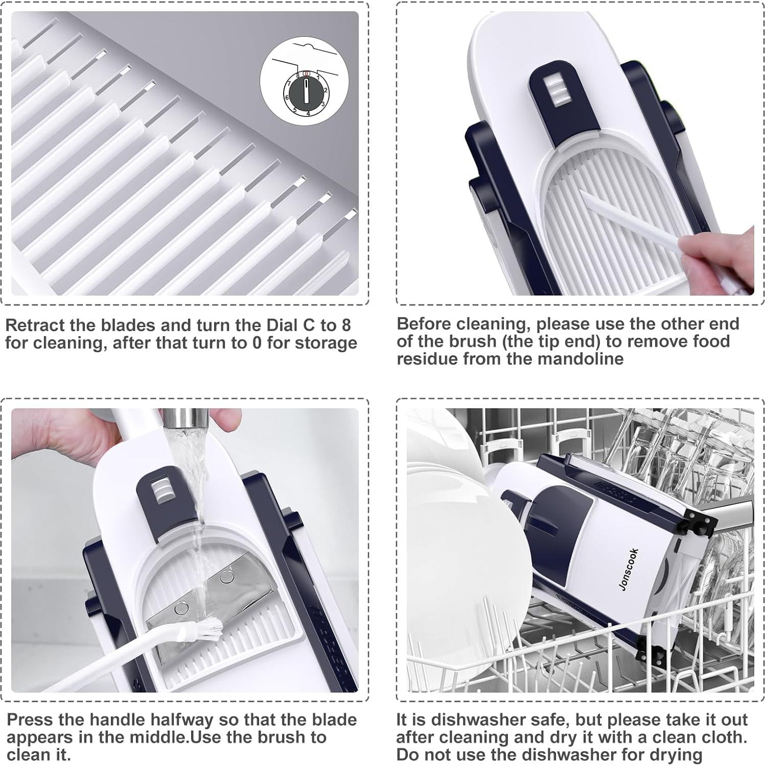 Rebanadora Mandolina Jonscook Ajustable 0-8mm Acero Inoxidable