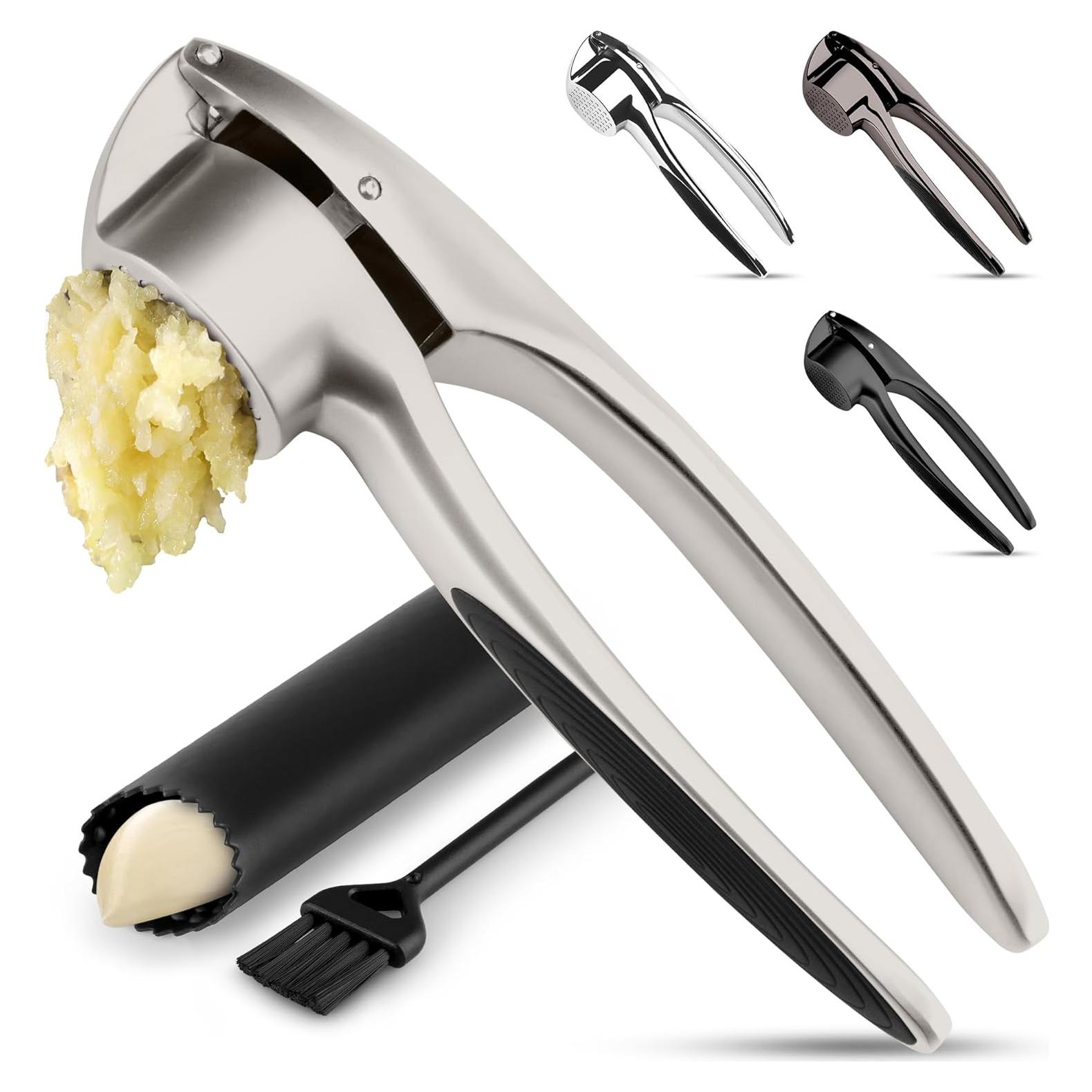 Prensa de Ajo Zulay Kitchen - Acero Inoxidable, Mediana, Plata