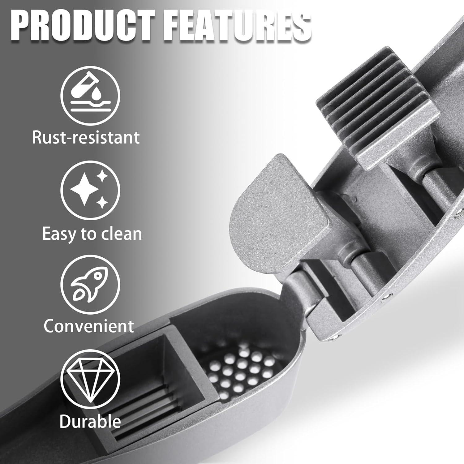 Juego de Prensa y Pelador de Ajo ZTTM - Aluminio y Silicona