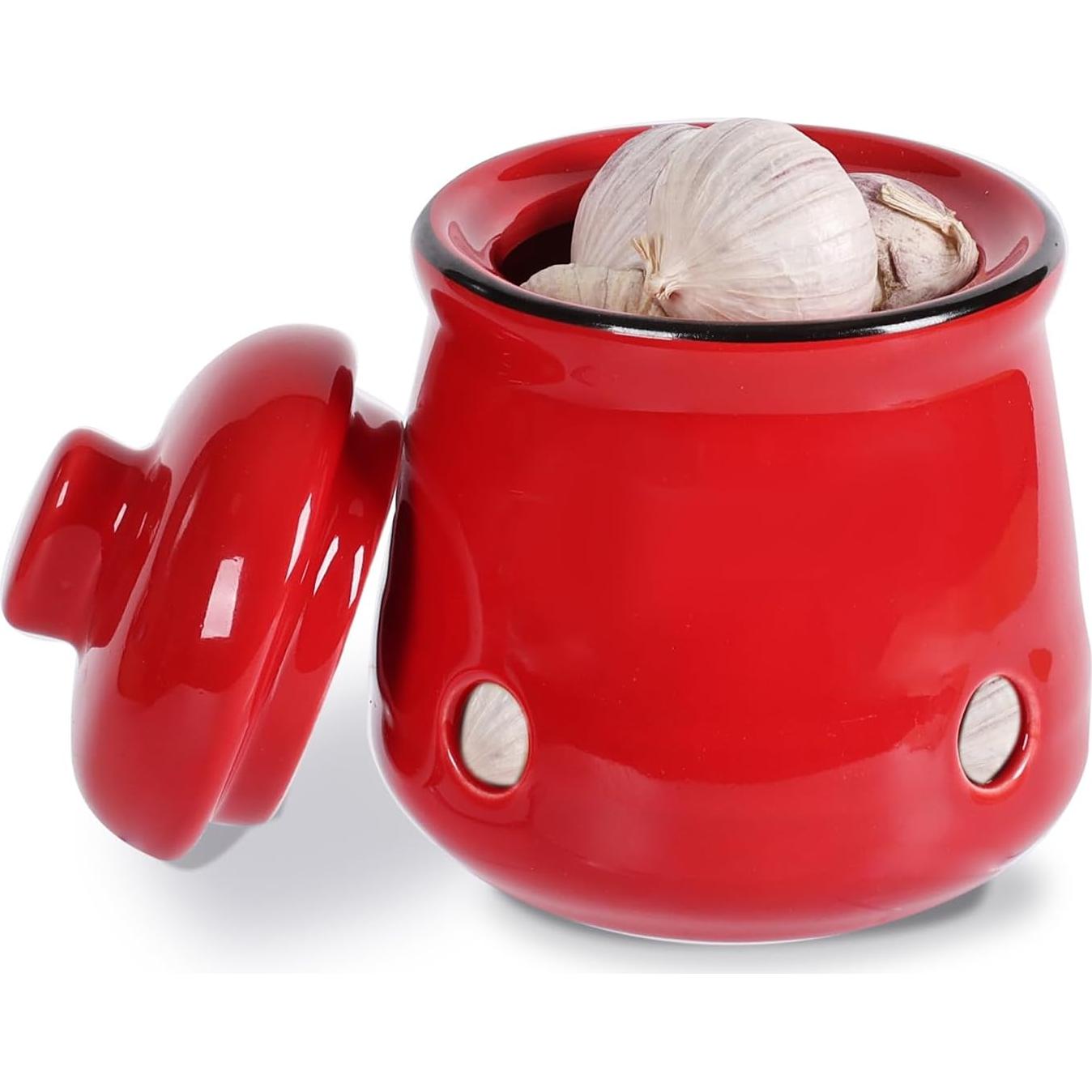 Conservador de Ajo Cerámica HAOTOP 340g Tapa Roja