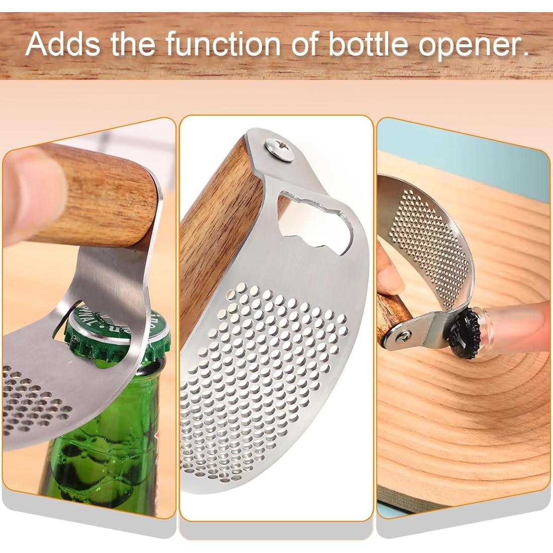 Prensa de Ajo JOMIHONEY de Acero Inoxidable con Pelador y Raspador