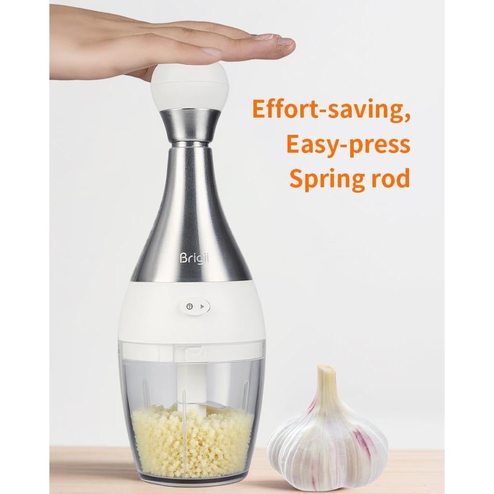 Prensa de Ajo y Picadora de Verduras Brigii GM03 - Acero Inoxidable