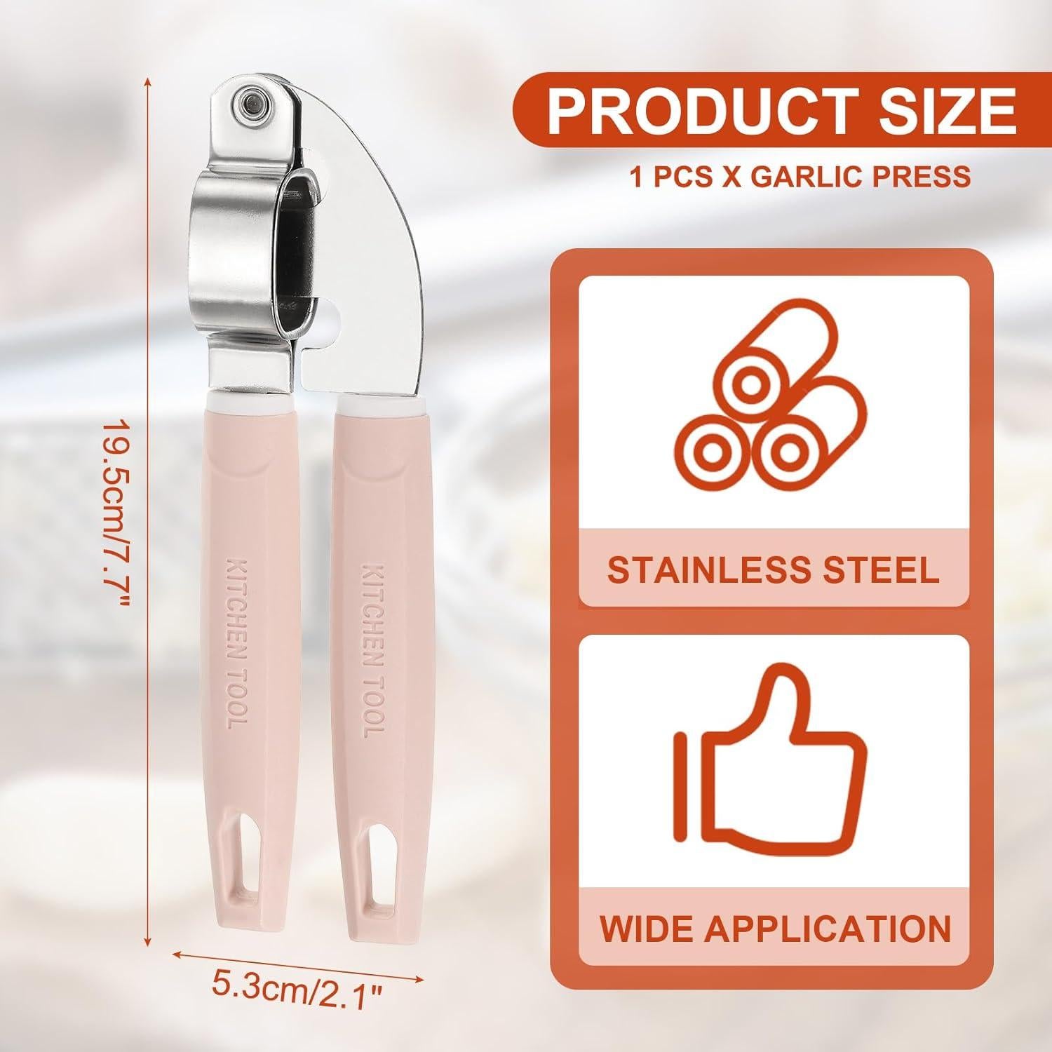 Prensa de Ajo uxcell 19.5 cm Acero Inoxidable Rosa