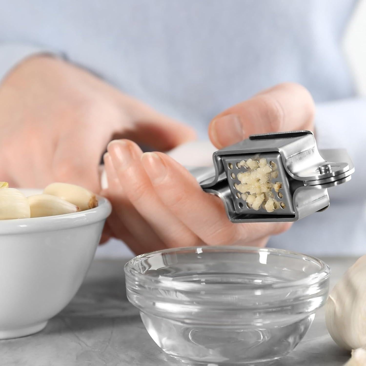 Prensa de Ajo uxcell 19.5 cm Acero Inoxidable Rosa