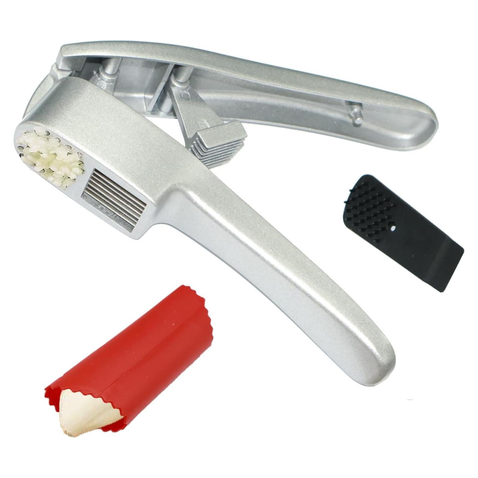 Prensa de Ajo QPQ 2-en-1 de Aluminio con Limpiador Integrado