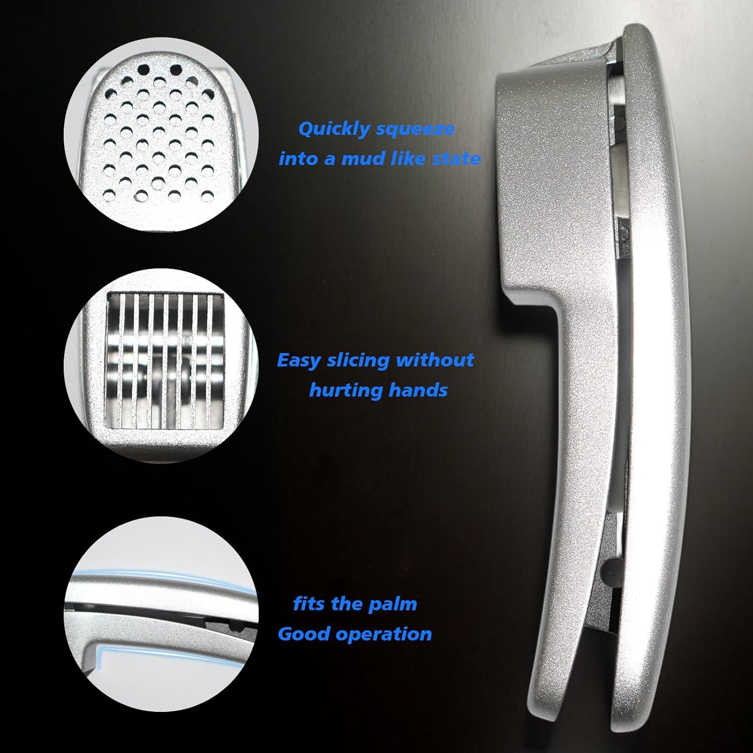 Prensa de Ajo QPQ 2-en-1 de Aluminio con Limpiador Integrado