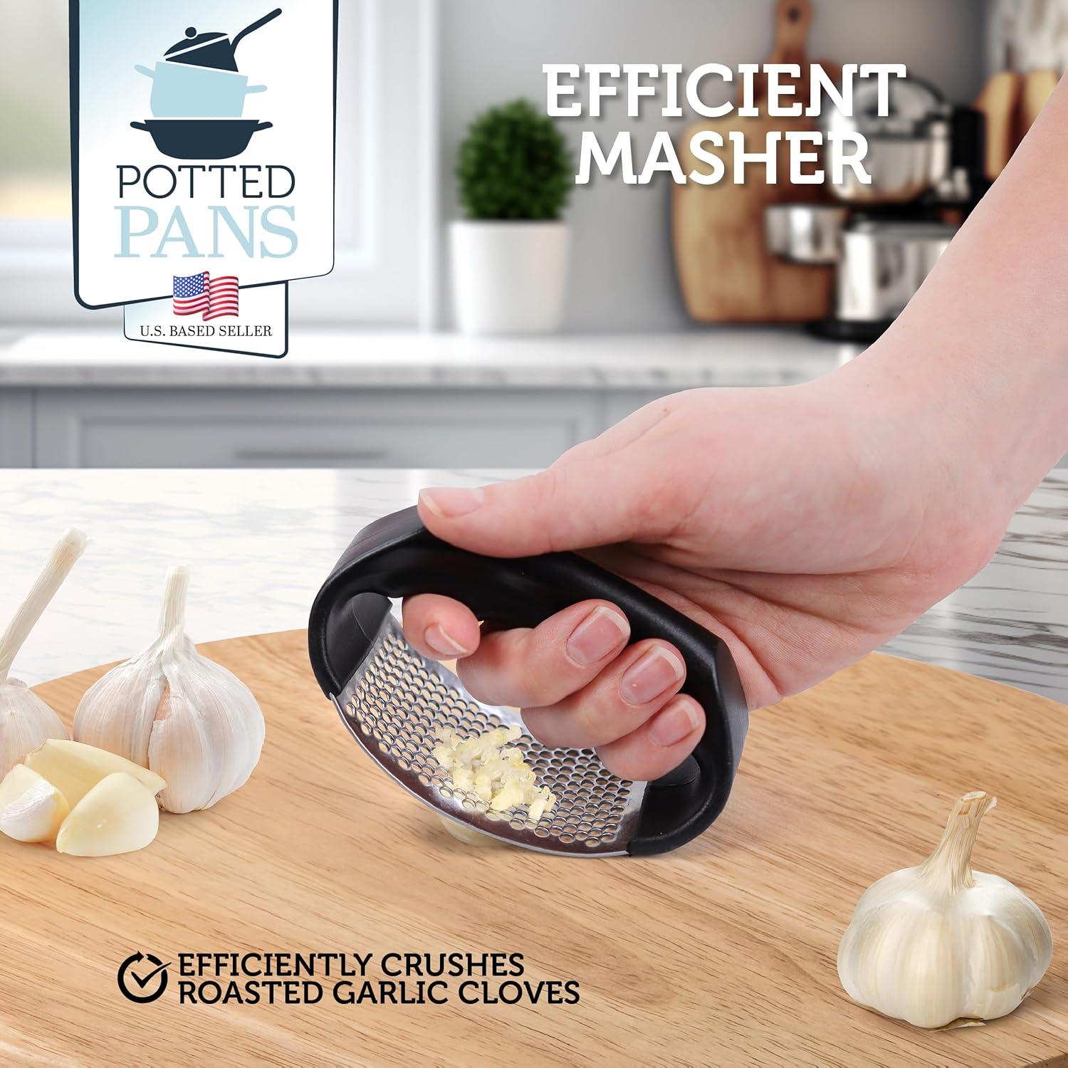 Asador de Ajo Potted Pans de Hierro Fundido Pre-Sazonado 19.1x16cm