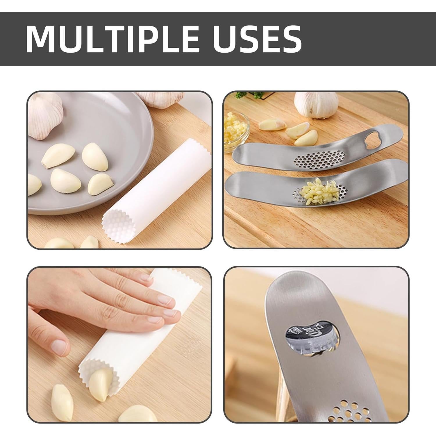 Juego de Herramientas para Ajo Aphohome 2 Piezas Acero Inoxidable