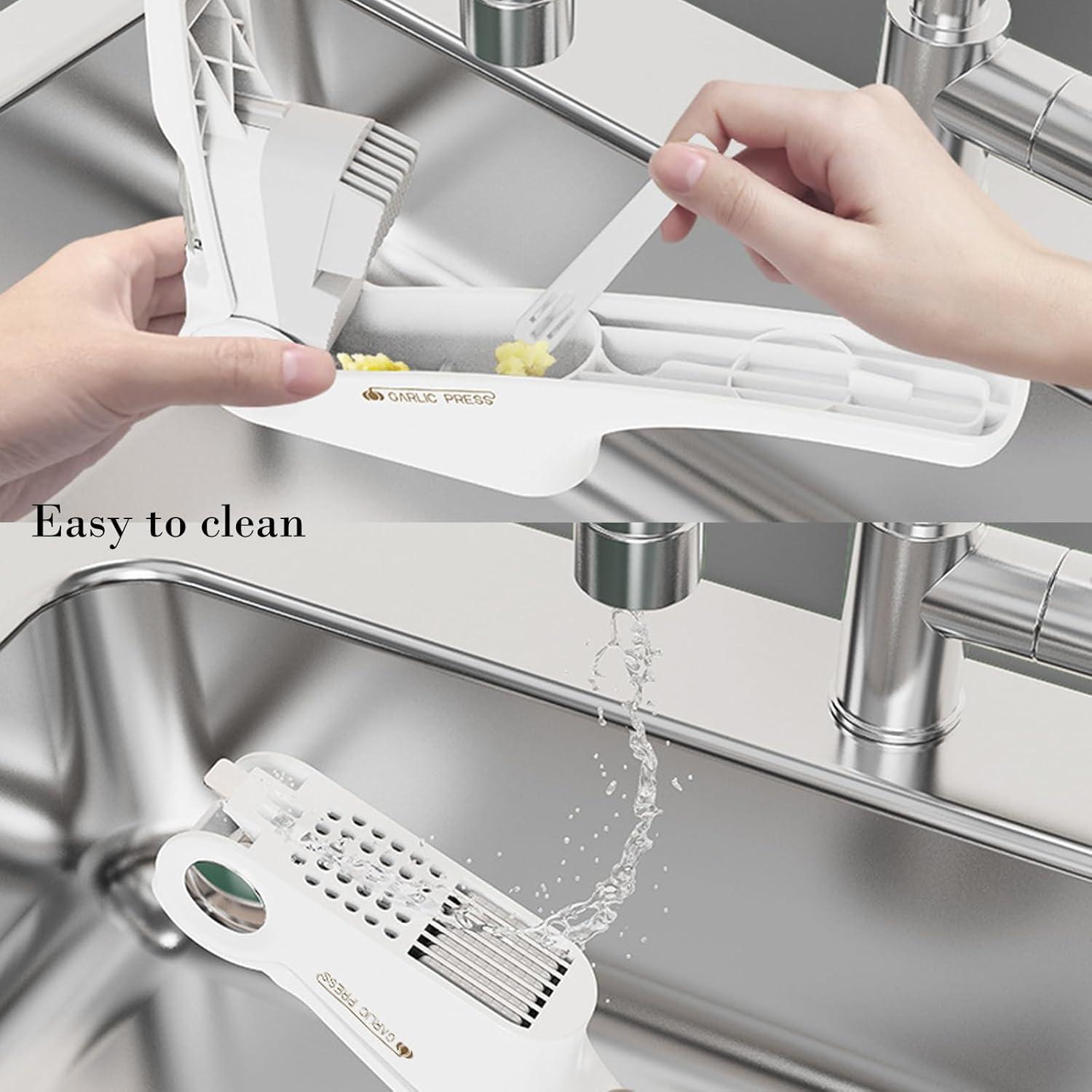 Prensa de Ajo 4 en 1 EAZHOP - Trituradora y Peladora Verde