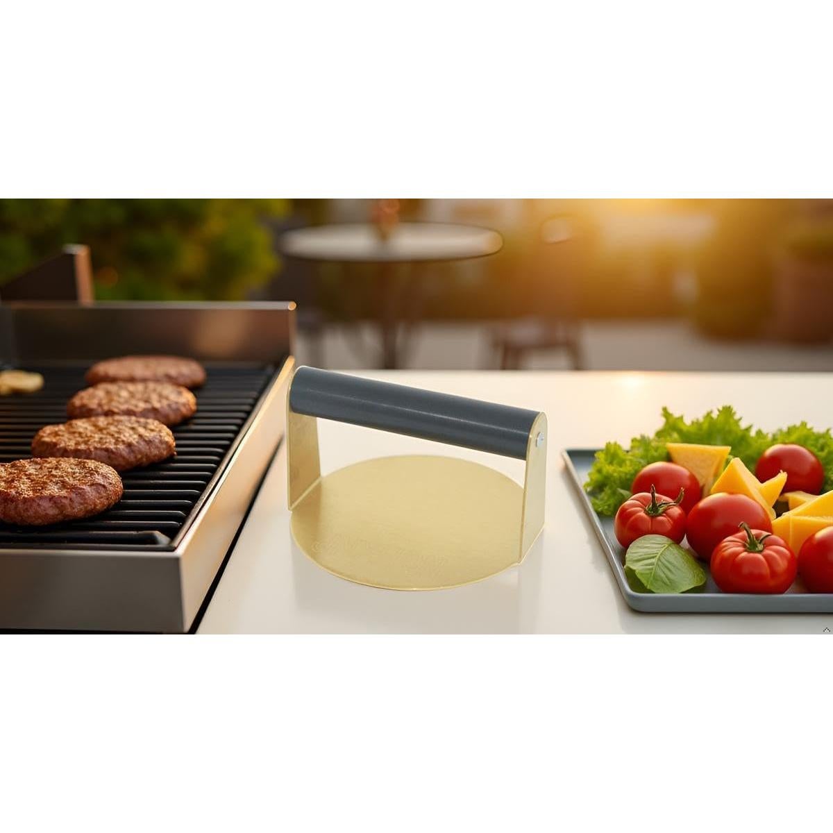 Prensa de Hamburguesas de Acero Inoxidable JNXHON 14x14cm