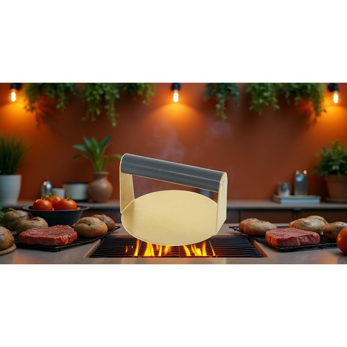 Prensa de Hamburguesas de Acero Inoxidable JNXHON 14x14cm