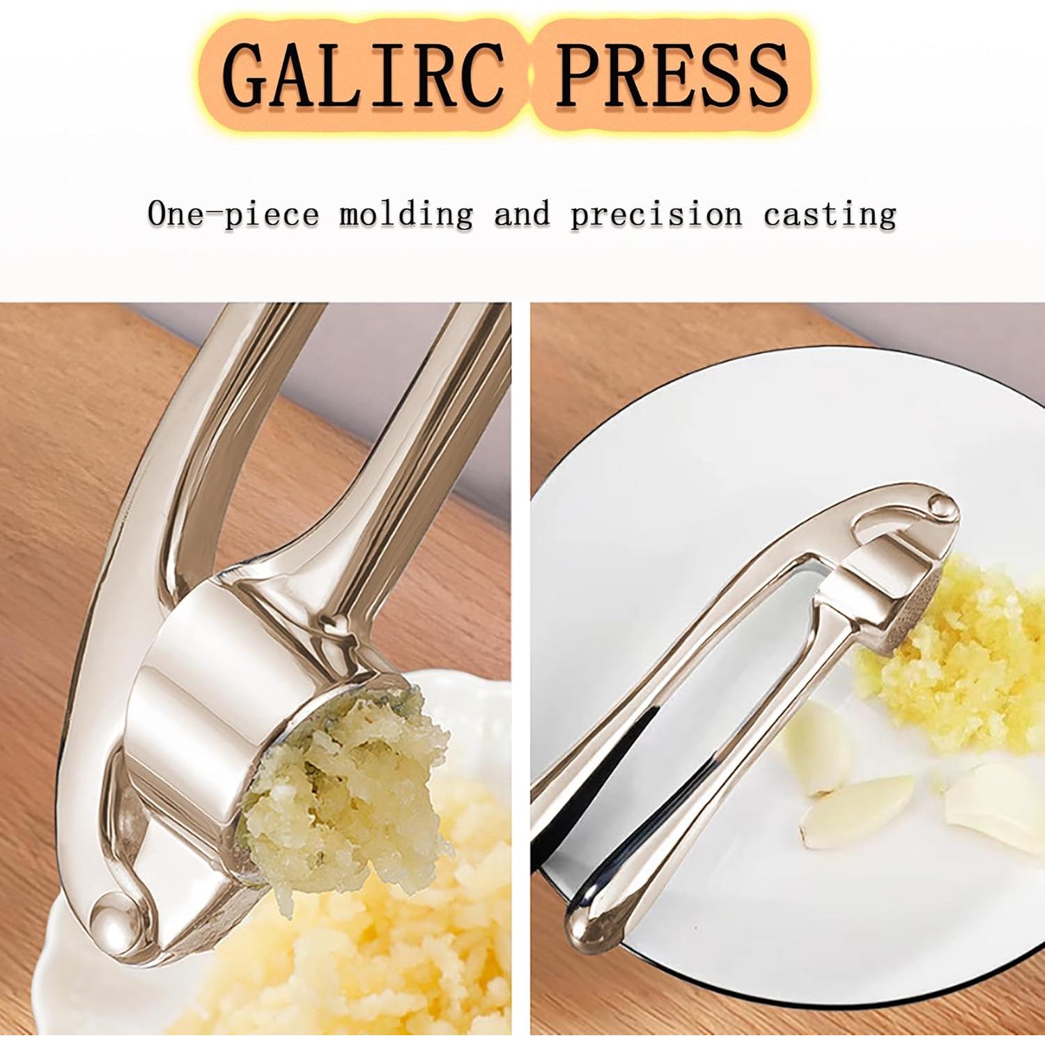 Prensa de Ajo Gobelieve de Acero Inoxidable con Pelador y Cepillo