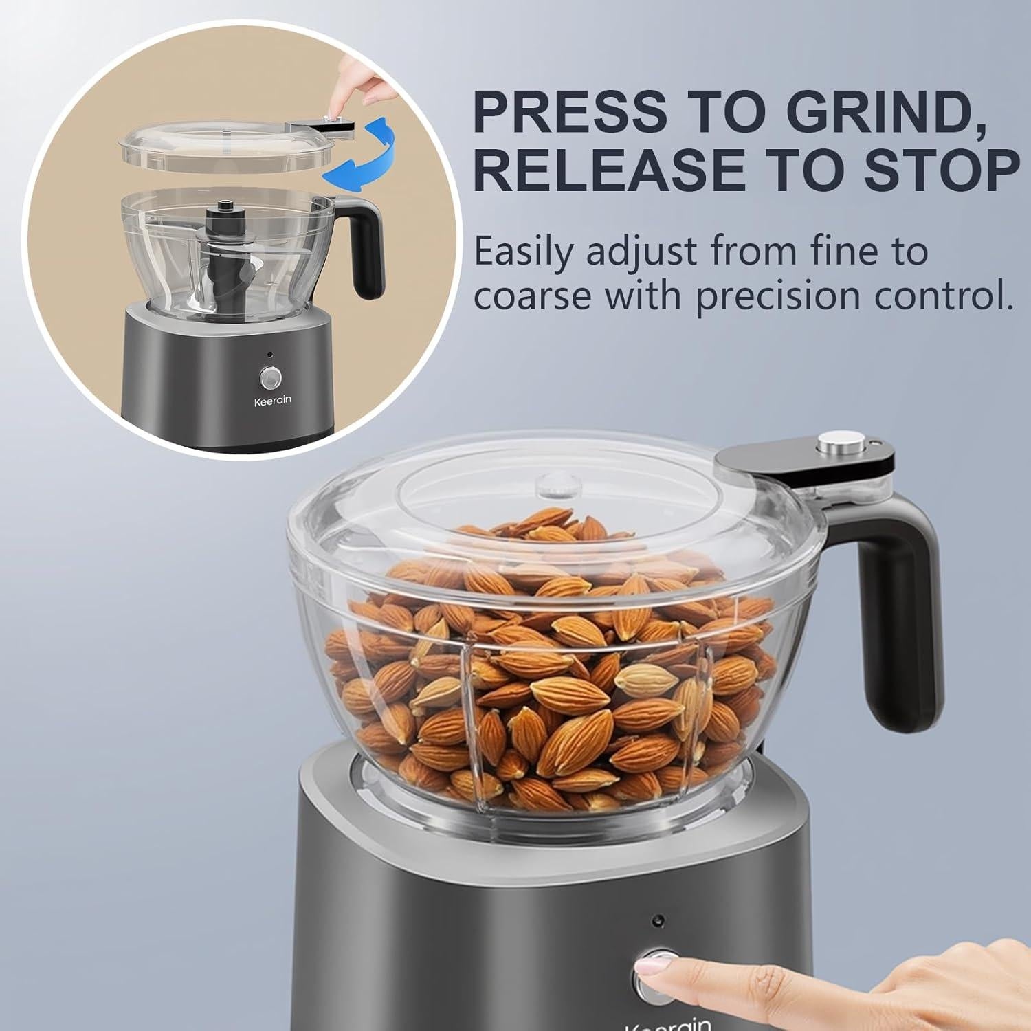 Mini Procesador de Alimentos Keerain MDR3-1 1.79kg 4/0.5 Tazas