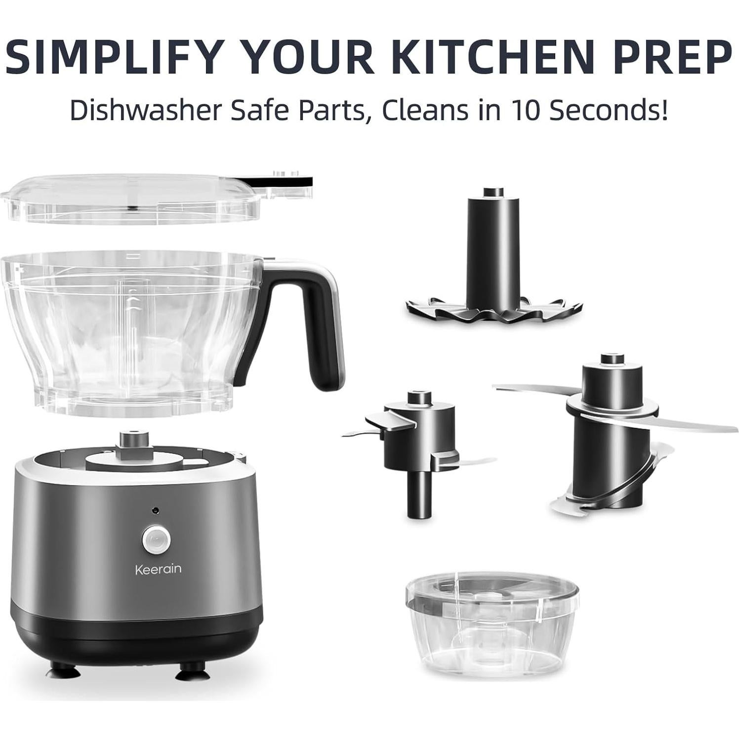 Mini Procesador de Alimentos Keerain MDR3-1 1.79kg 4/0.5 Tazas