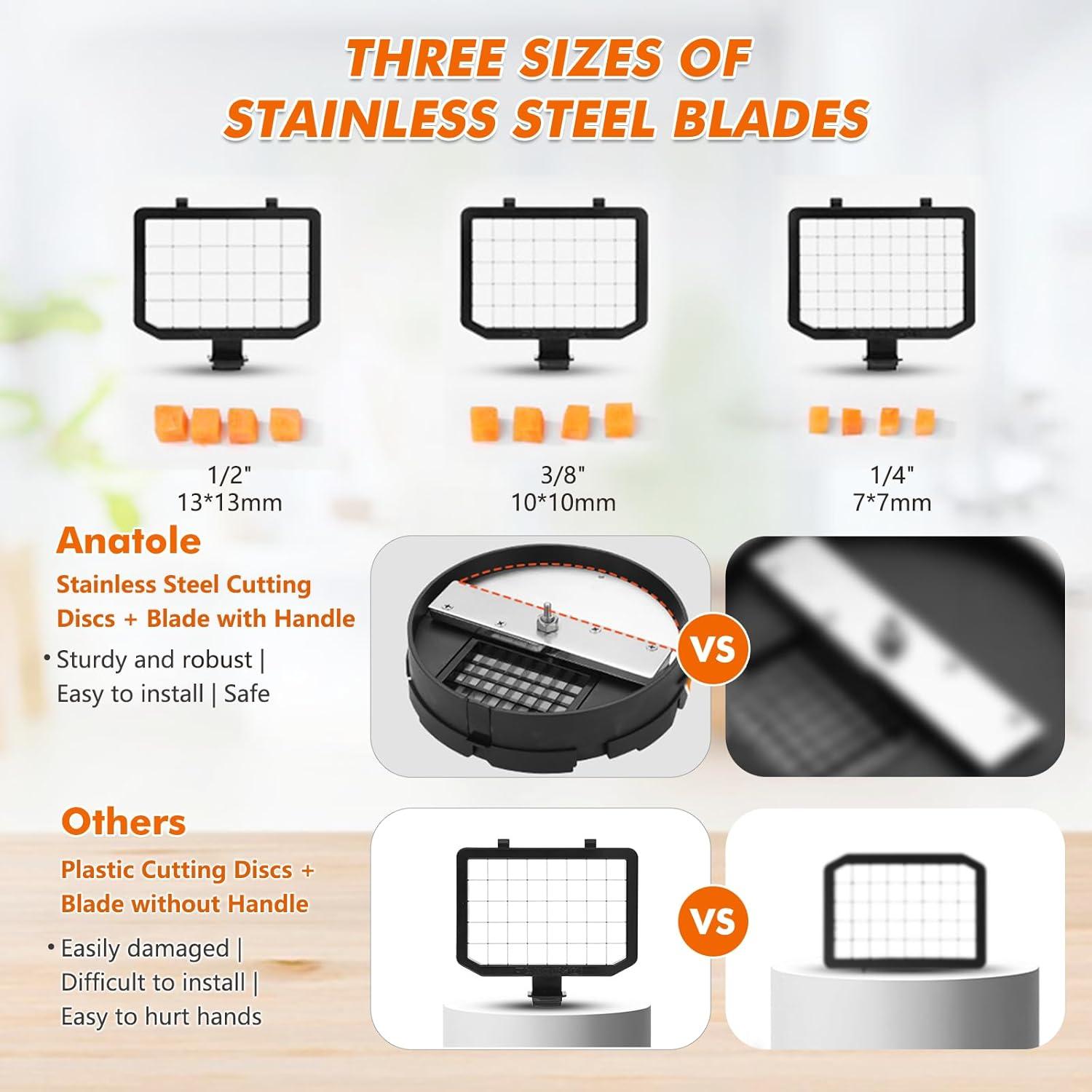 Cortador de Verduras Eléctrico Anatole 16 Tazas 300W Acero Inoxidable