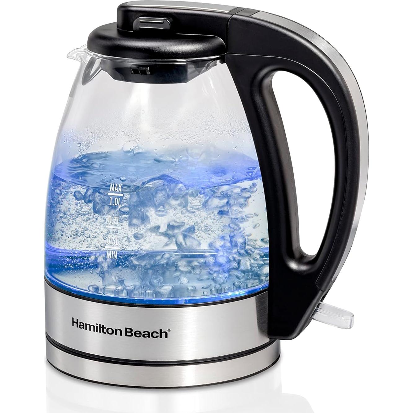 Picadora Eléctrica y Hervidor de Vidrio Hamilton Beach 1L