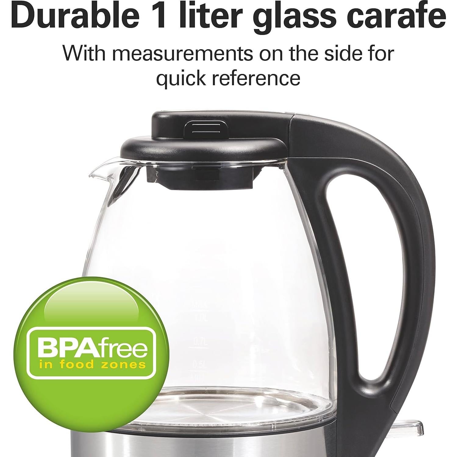 Picadora Eléctrica y Hervidor de Vidrio Hamilton Beach 1L