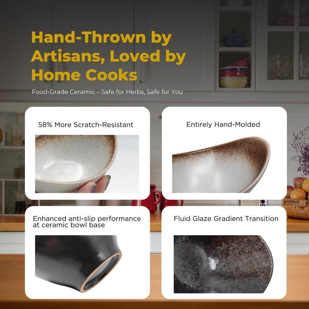 Tazón Deshojador de Hierbas Cerámica Loyipu 11.94cm Crepúsculo