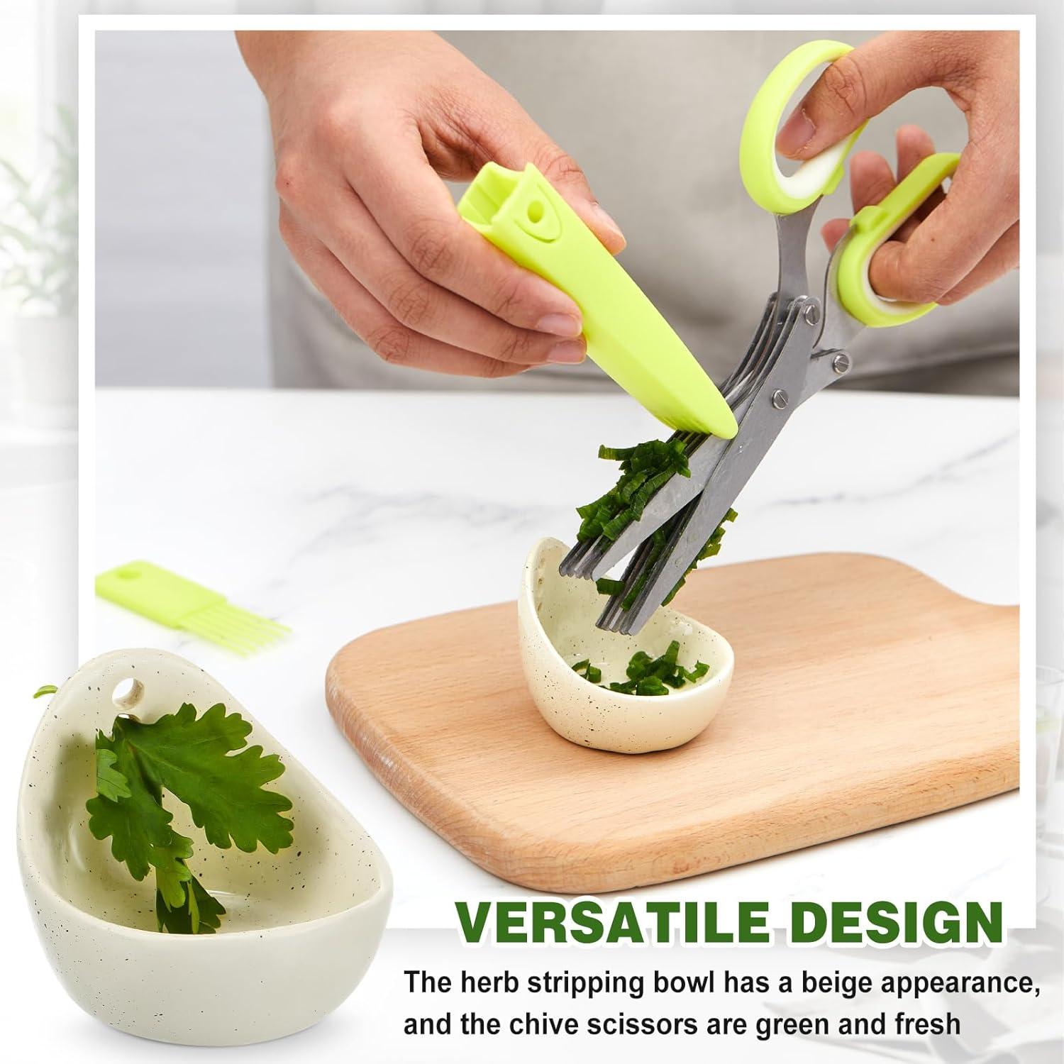 Juego de Tijeras de Cocina y Tazón Deshojador Remerry