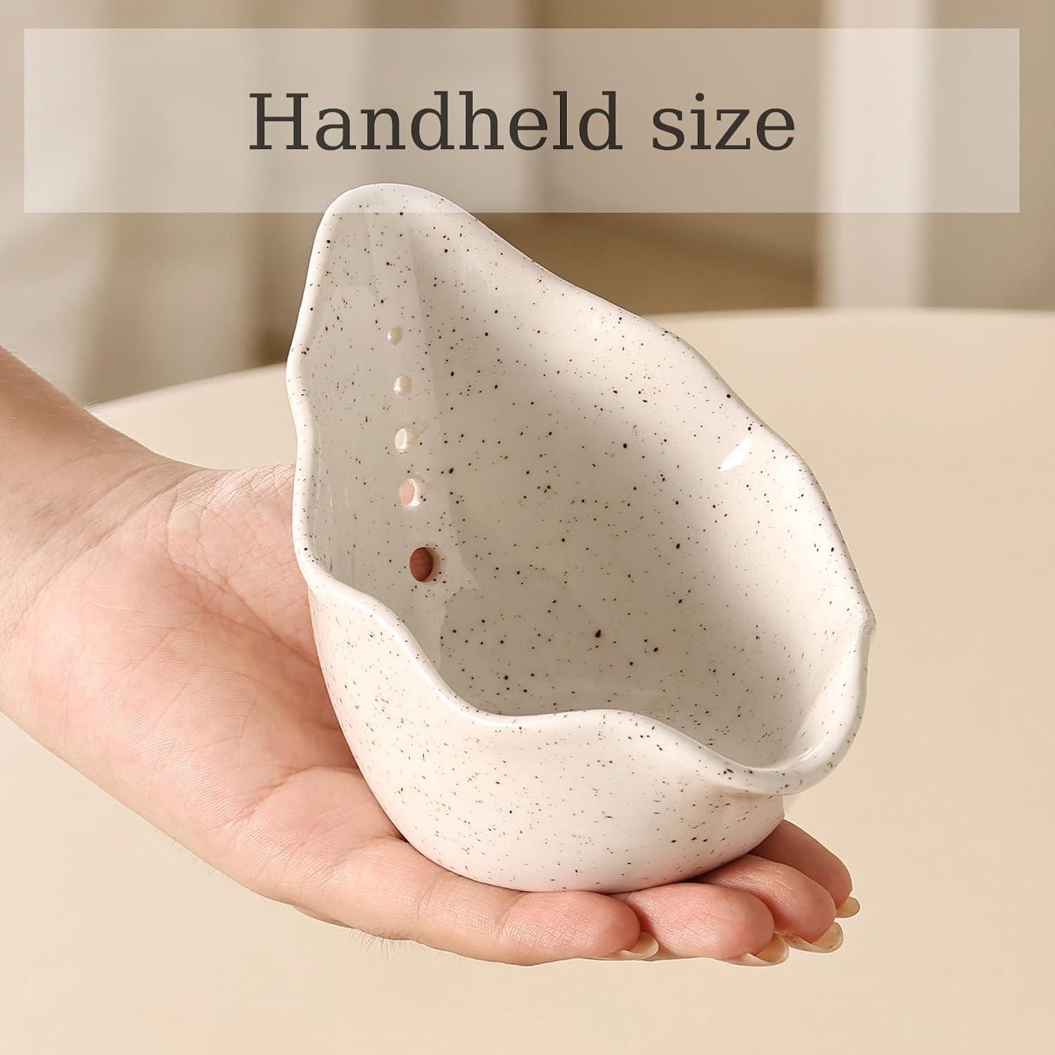 Tazón Deshojador de Hierbas Dneuoir Cerámica Blanco 5 Agujeros