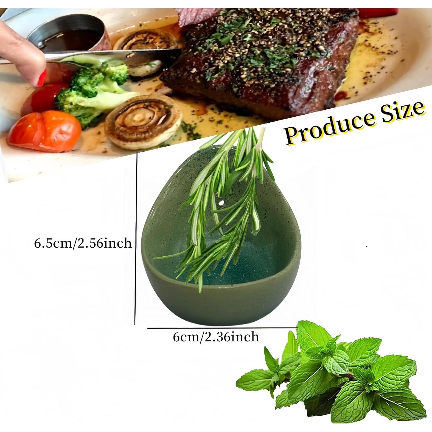 Tazón Deshojador de Hierbas WQHLONGBO Verde Cerámica 4 Agujeros