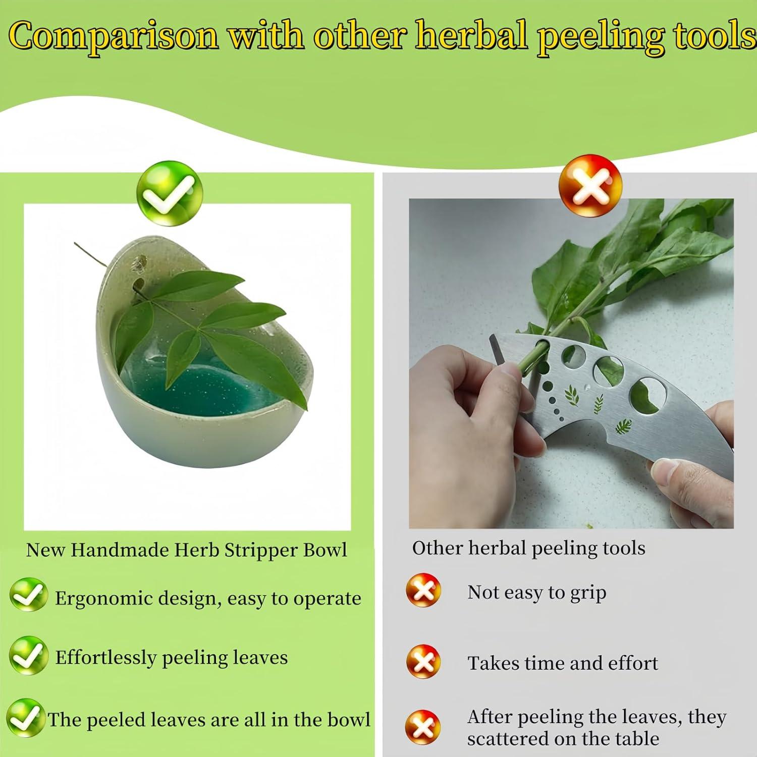 Tazón Deshojador de Hierbas WQHLONGBO Verde Cerámica 4 Agujeros