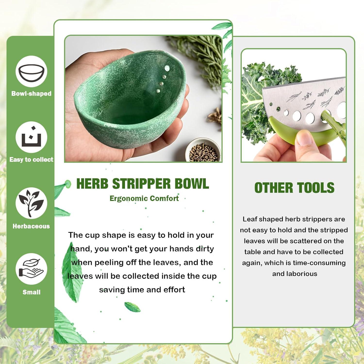 Tazón Deshojador de Hierbas Cerámica Eastrpupira Verde 10 cm