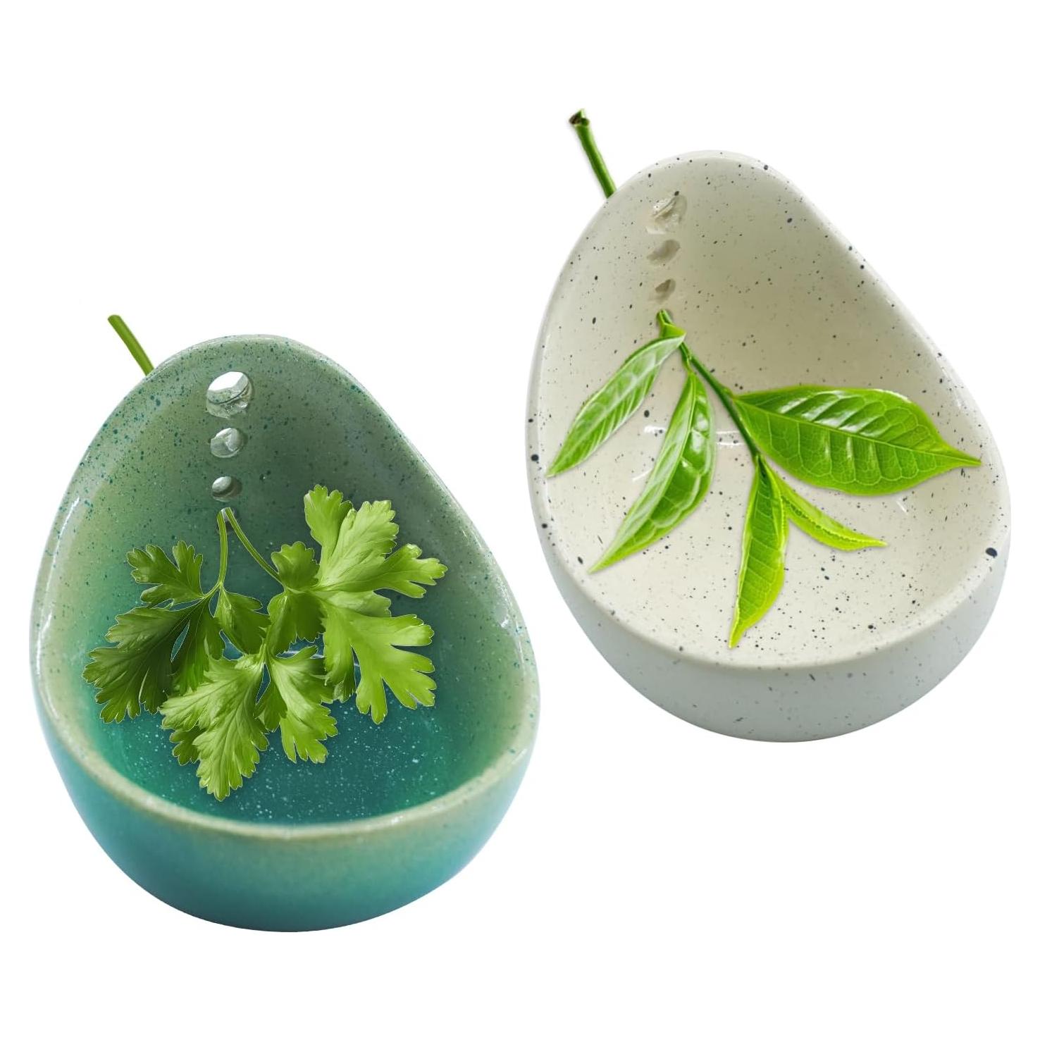 Juego de 2 Cuencos de Cerámica HGEKLIZV para Hierbas 6cm