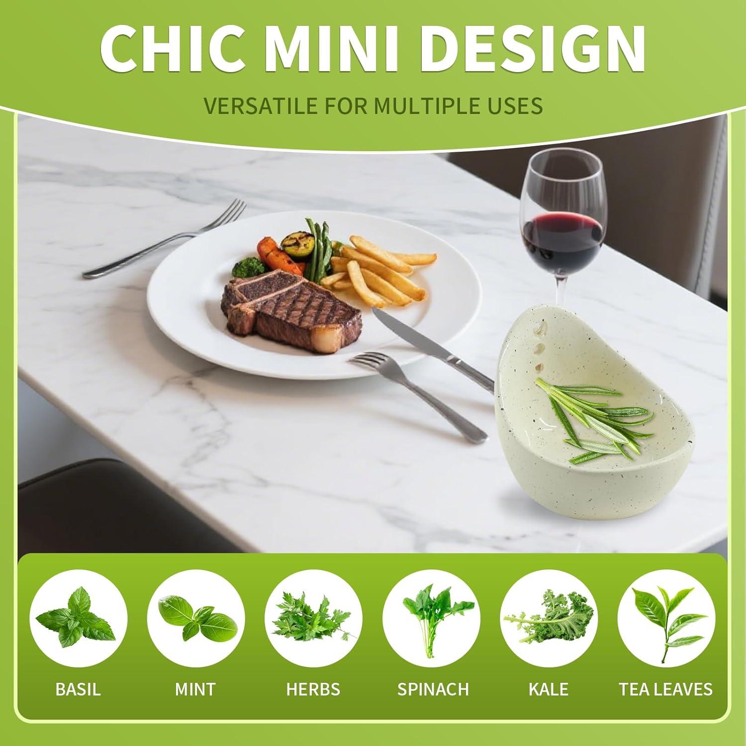 Juego de 2 Cuencos de Cerámica HGEKLIZV para Hierbas 6cm