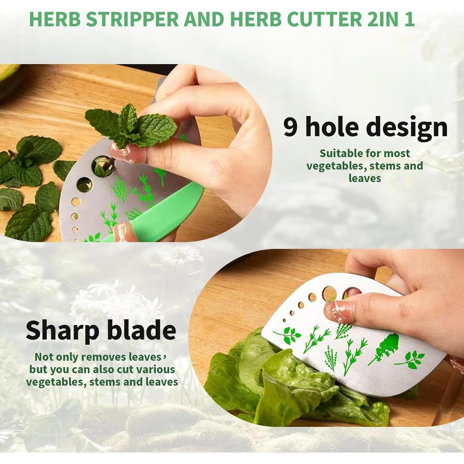 Deshojador de Hierbas 2 Pcs COLIVOX Acero Inoxidable Verde