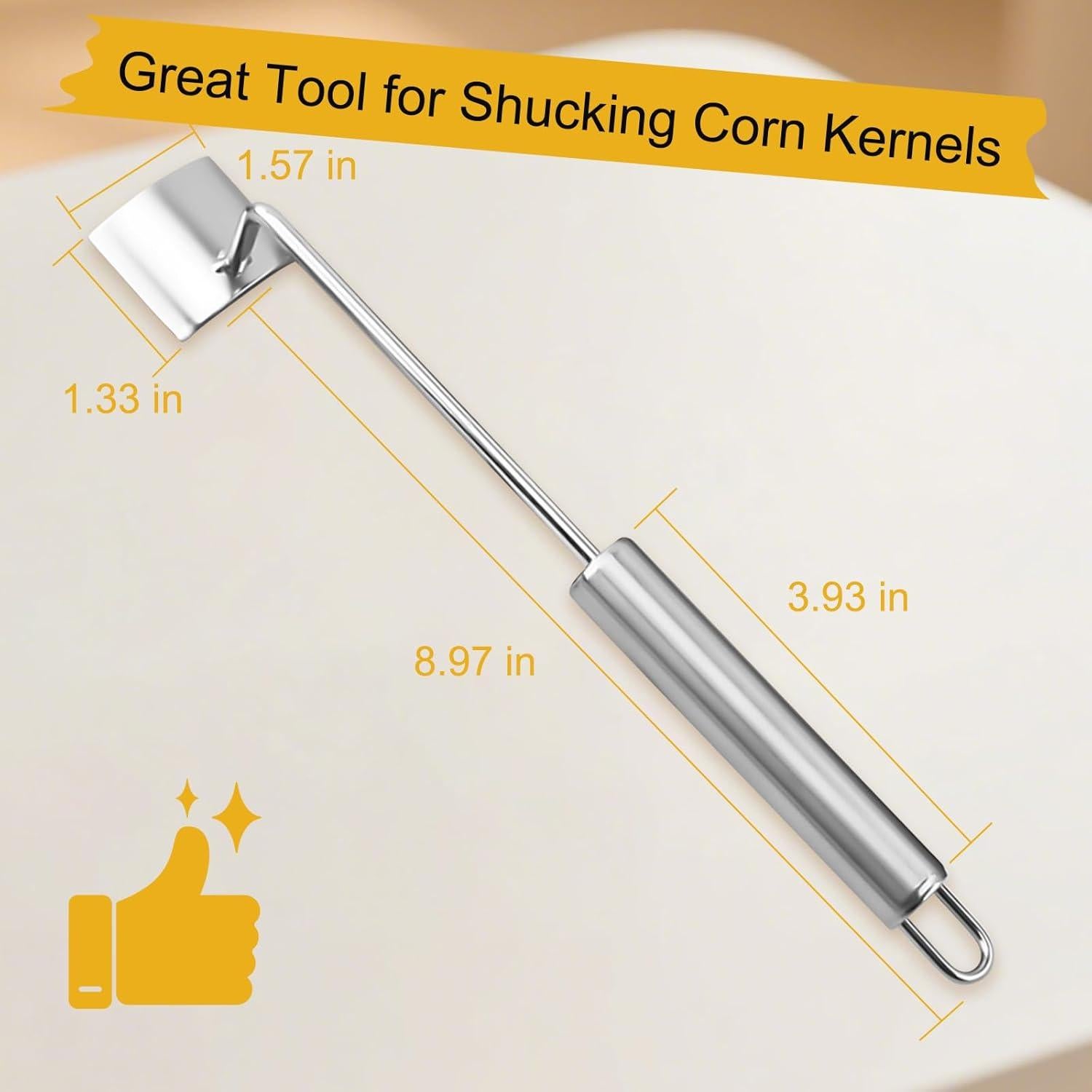 Pelador de Maíz Acero Inoxidable SQGNZK con Mango Largo 27.43 cm