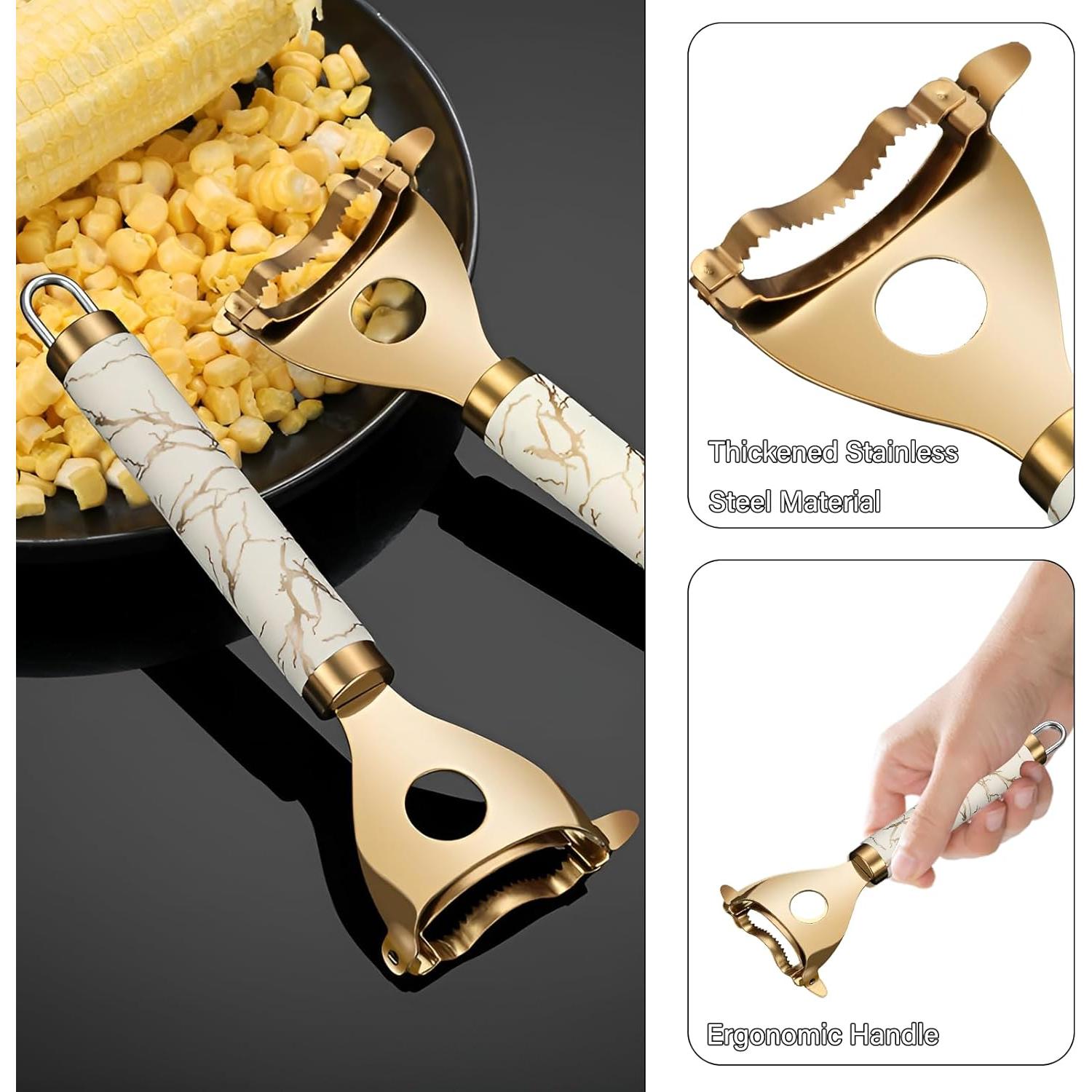 Peladores de Mazorca de Maíz GadgetNova - Acero Inoxidable, 2 Piezas