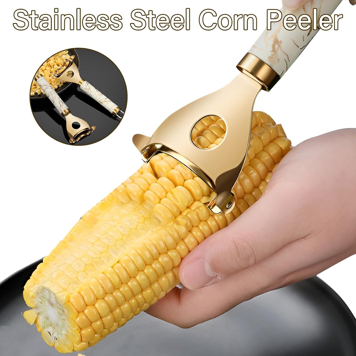 Peladores de Mazorca de Maíz GadgetNova - Acero Inoxidable, 2 Piezas