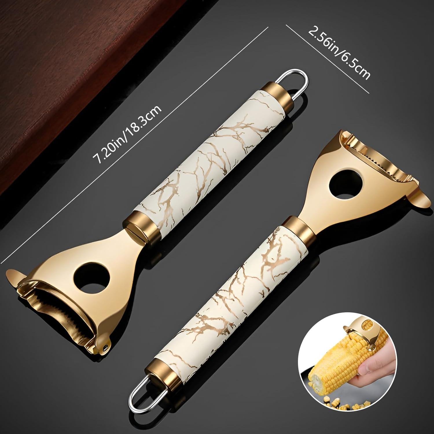 Peladores de Mazorca de Maíz GadgetNova - Acero Inoxidable, 2 Piezas