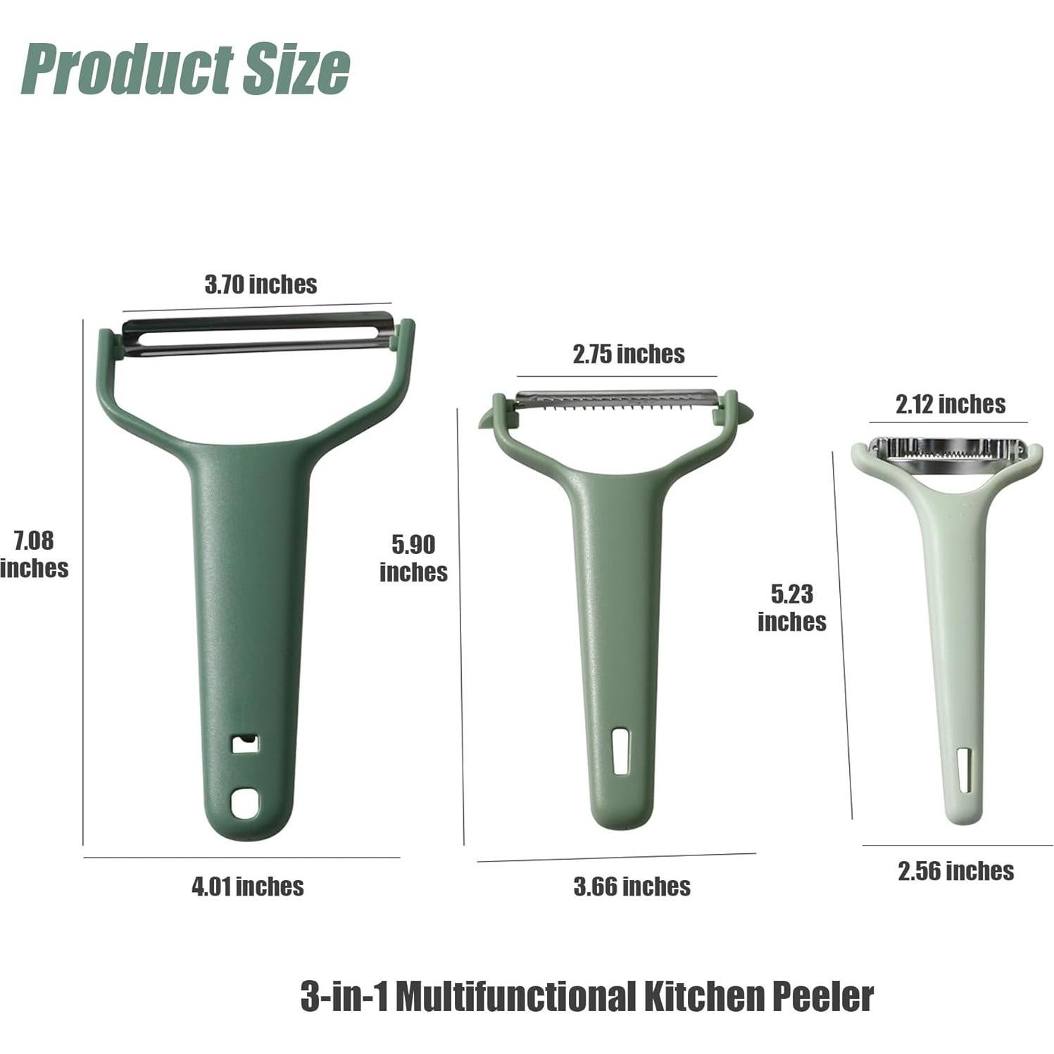 Set de Peladores de Cocina 3-en-1 JDL LUCKY LIFE Verde