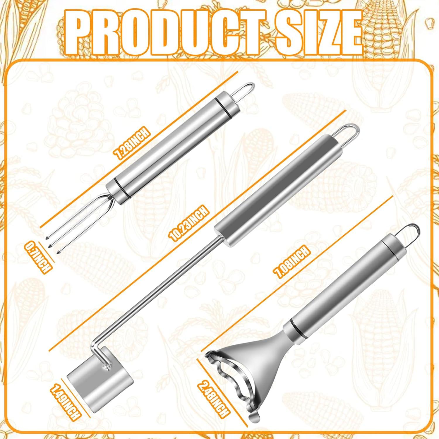 Juego de peladores de maíz VITASHYNX 3 piezas acero inoxidable