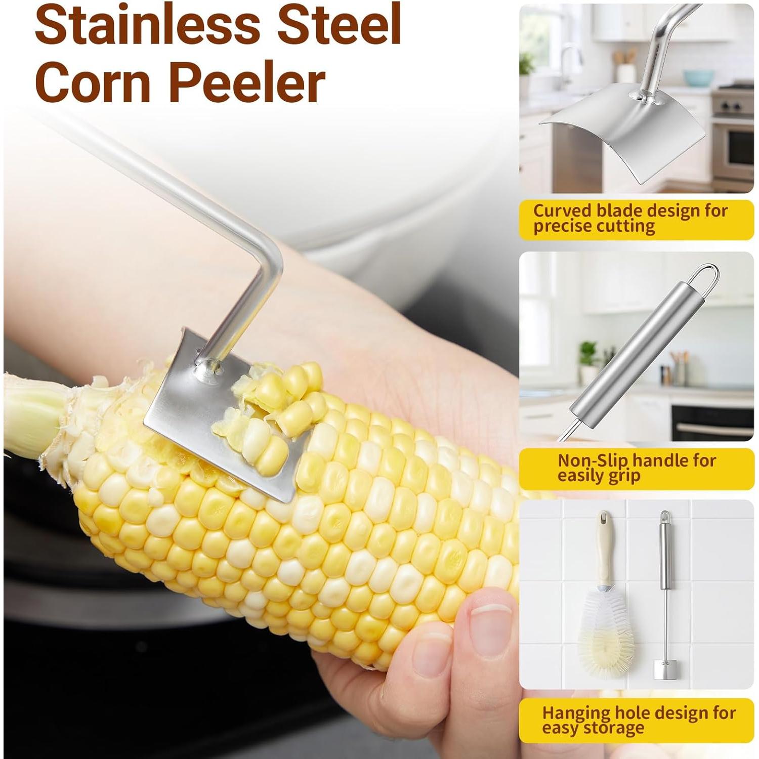Pelador de Maíz Nuogo 2 en 1 con Cepillo de Acero Inoxidable