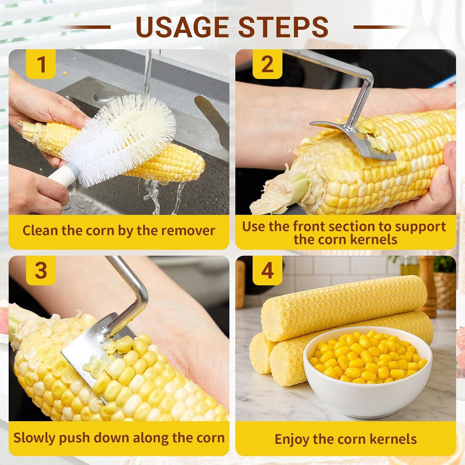 Pelador de Maíz Nuogo 2 en 1 con Cepillo de Acero Inoxidable