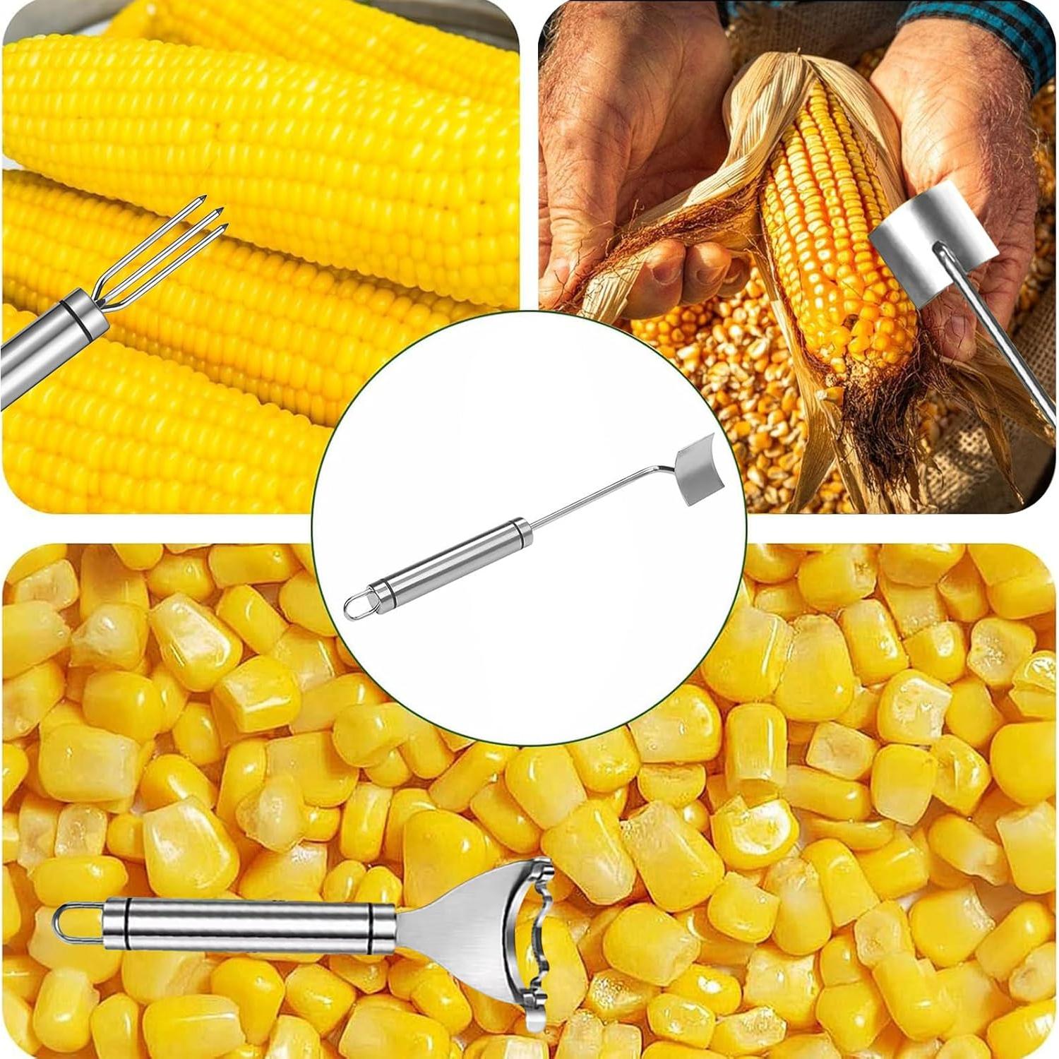 Juego de 3 Peladores de Maíz YUNYDSM - Acero Inoxidable