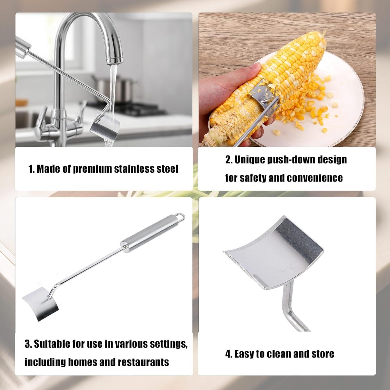 2 Peladores de Mazorcas de Maíz Acero Inoxidable 26.5cm