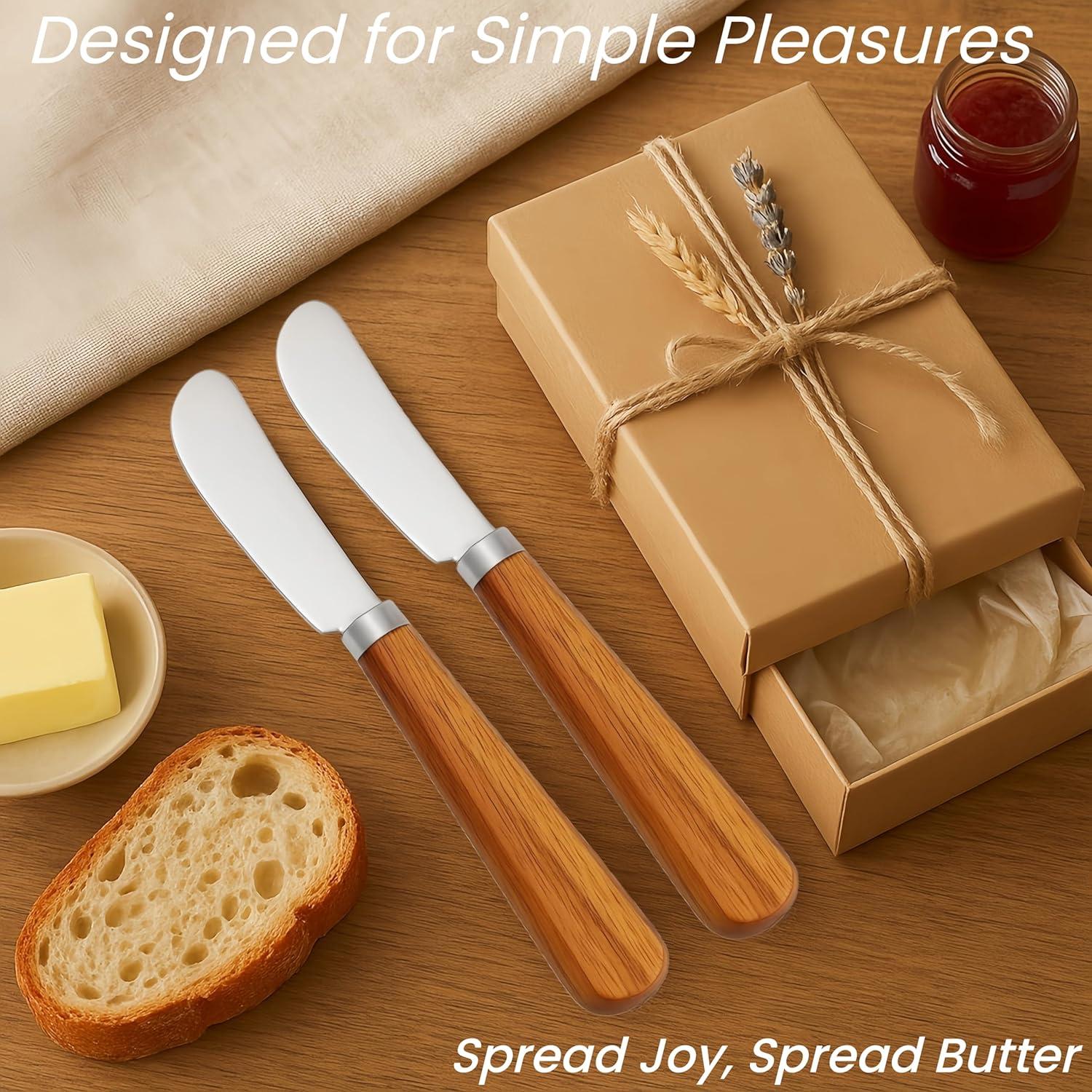Juego de 2 cuchillos para mantequilla LacusMare - Acacia, 17.78 cm