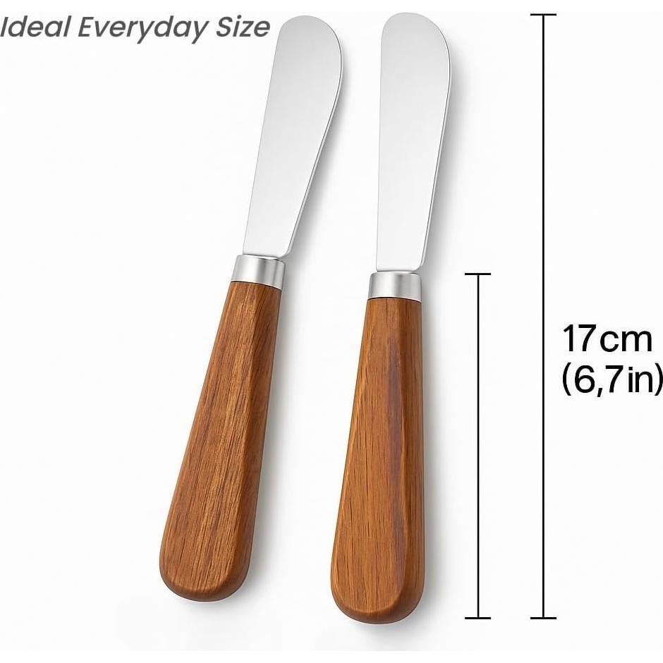 Juego de 2 cuchillos para mantequilla LacusMare - Acacia, 17.78 cm