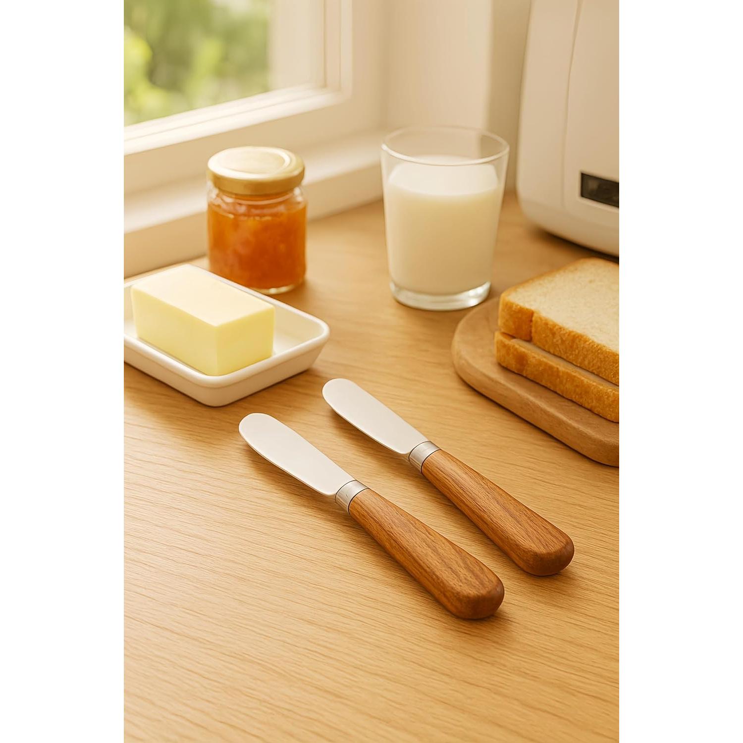 Juego de 2 cuchillos para mantequilla LacusMare - Acacia, 17.78 cm