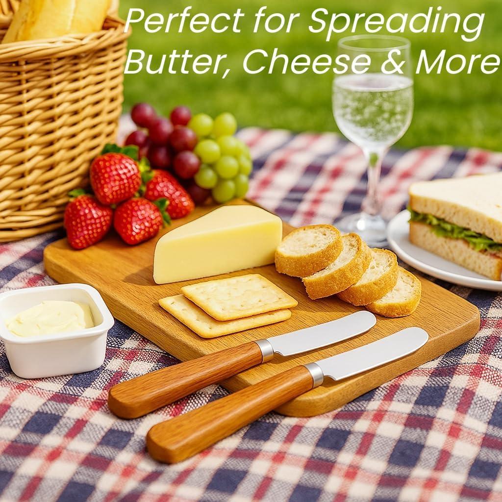 Juego de 2 cuchillos para mantequilla LacusMare - Acacia, 17.78 cm