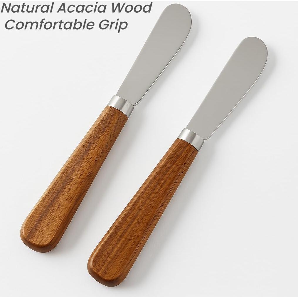 Juego de 2 cuchillos para mantequilla LacusMare - Acacia, 17.78 cm