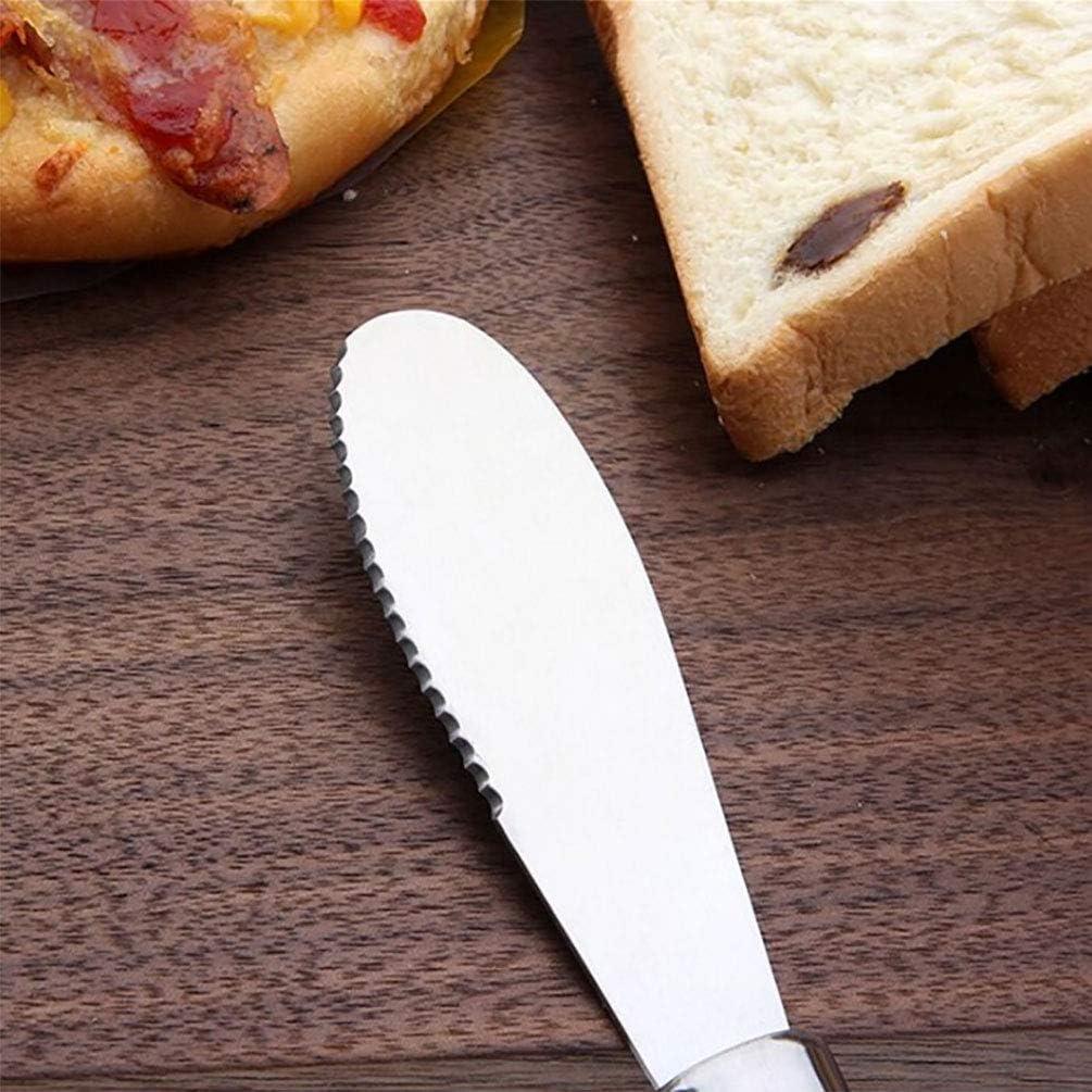 5Pcs Stainless Steel Butter Spreader Knife, Straight Edge 8.4-Inch Wide Butter Spreader Deluxe Sandwich Cream Cheese Condiment Knives Set Kitchen Tools with Ergonomic Handle