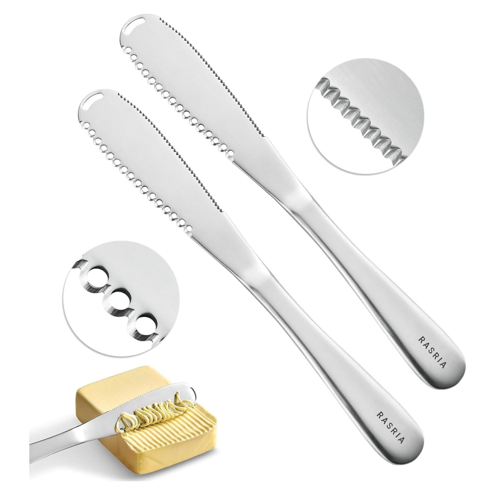 Cuchillo para Untar Mantequilla RASRIA - Acero Inoxidable, 2 Unidades